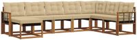vidaXL - Acacia Hout Loungeset - Hoek Loungeset - 8 Zitplaatsen - Natuurlijk en Beige