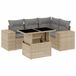 vidaXL Loungeset met kussens, polyrattan, beige