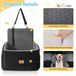 Siège auto pour chien - Assise surélevée pour chien de taille moyenne - Ceinture de sécurité - Fond antidérapant - Revêtement lavable - Suède - Gris foncé