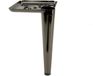 Pieds de meuble élégants style stiletto, chrome noir, hauteur 17 cm, métal