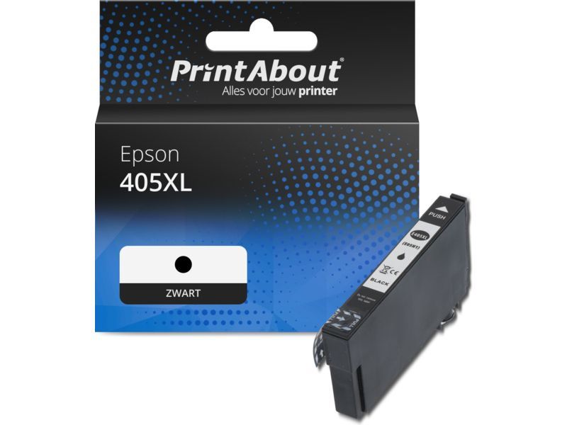 PrintAbout Inktcartridge 405XL (C13T05H14010) Zwart Hoge capaciteit geschikt voor Epson