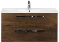 BES LED Seville Badmeubelset 100 cm - Tabacco - Keramische Wastafel Wit Enjoy