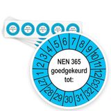 Merkloos / Sans marque Keuringsstickers NEN 365 Goedgekeurd tot 2027 | 50 stuks, Ø 35 mm | Buiten Blauw