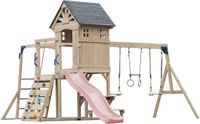 AXI Duncan Speeltoestel met Schommels, Klimrekken en Monkey Bars – Met Picknickbank - Pastel Roze Glijbaan - FSC 100% – Speeltoren voor de tuin / buiten