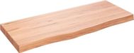 vidaXL Wastafelblad 100x40x(2-6) cm behandeld massief eikenhout lichtbruin