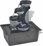 vidaXL Binnenfontein met LED-verlichting, Polyresin, Grijs