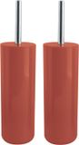 MSV Porto Toiletborstel met houder - 2 stuks - Terracotta - 38 cm