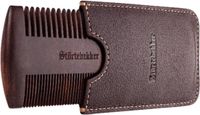 Störtebekker® Premium Baardkam van Hout met Handgemaakt Lederen Etui