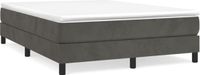 vidaXL Boxspring Bed 140x200 cm Fluweel Donkergrijs