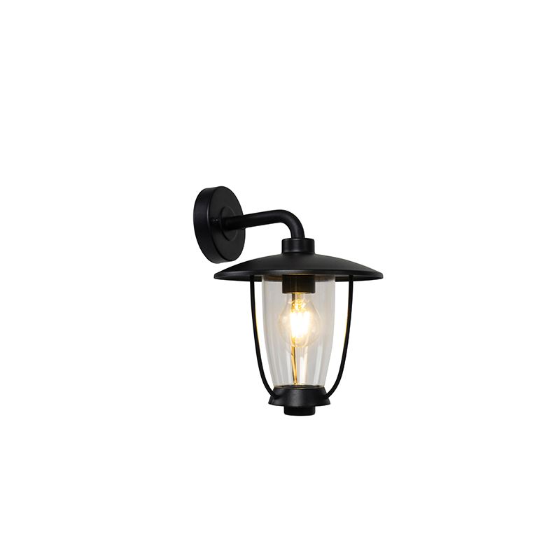 QAZQA Khana - Moderne Buitenwandlamp - Zwart - E27