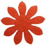 Petra's Bastel News 100 x margeriet 40 mm, glittervilt, eenzijdig glitter, fliz, oranje, 18 x 12 x 5 cm