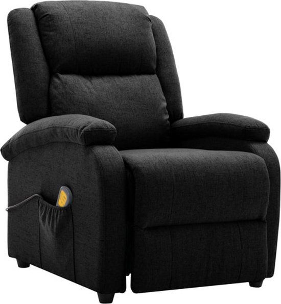 vidaXL Massagestoel stof zwart