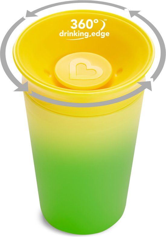 Munchkin Miracle Anti-Lek 360° Drinkbeker - Geel/Groen