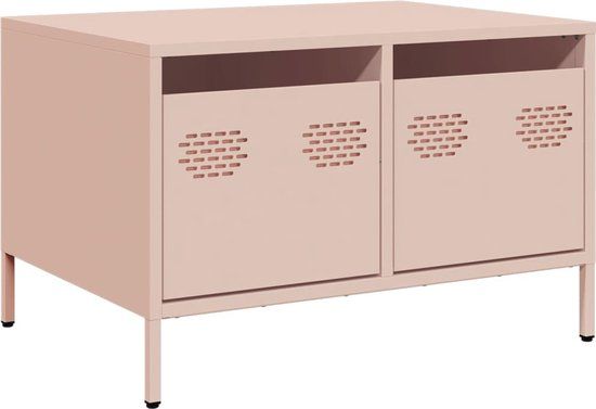 vidaXL Tv-meubel 68x50x43,5 cm koudgewalst staal roze