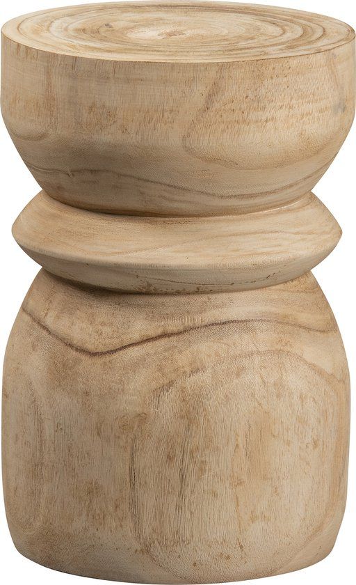 WOOOD Bikkel Kruk - Hout - Naturel - 40x28x28
