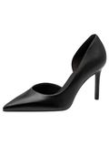 Tamaris Dames Pumps 1-22429-46 Zwart Leer Naaldhak Puntige Neus 8cm+ 37 EU