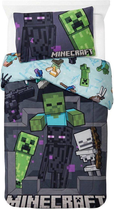 4KidsOnly Minecraft dekbedovertrek Meerkleurig Katoen 140x200 cm