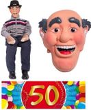 Shoppartners Abraham pop met masker - en 50 jaar sticker - tuin set - tuinpop