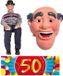 Shoppartners Abraham pop met masker - en 50 jaar sticker - tuin set - tuinpop