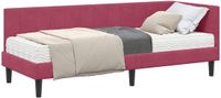 vidaXL Hoekbedframe met Matras, 2 stuks, Wijnrood Fluweel, 80 x 200 cm