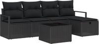 vidaXL Tuinbank Set 2-zits Zwart Polyrattan