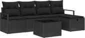 vidaXL Banc de jardin 2 places en polyrotin noir