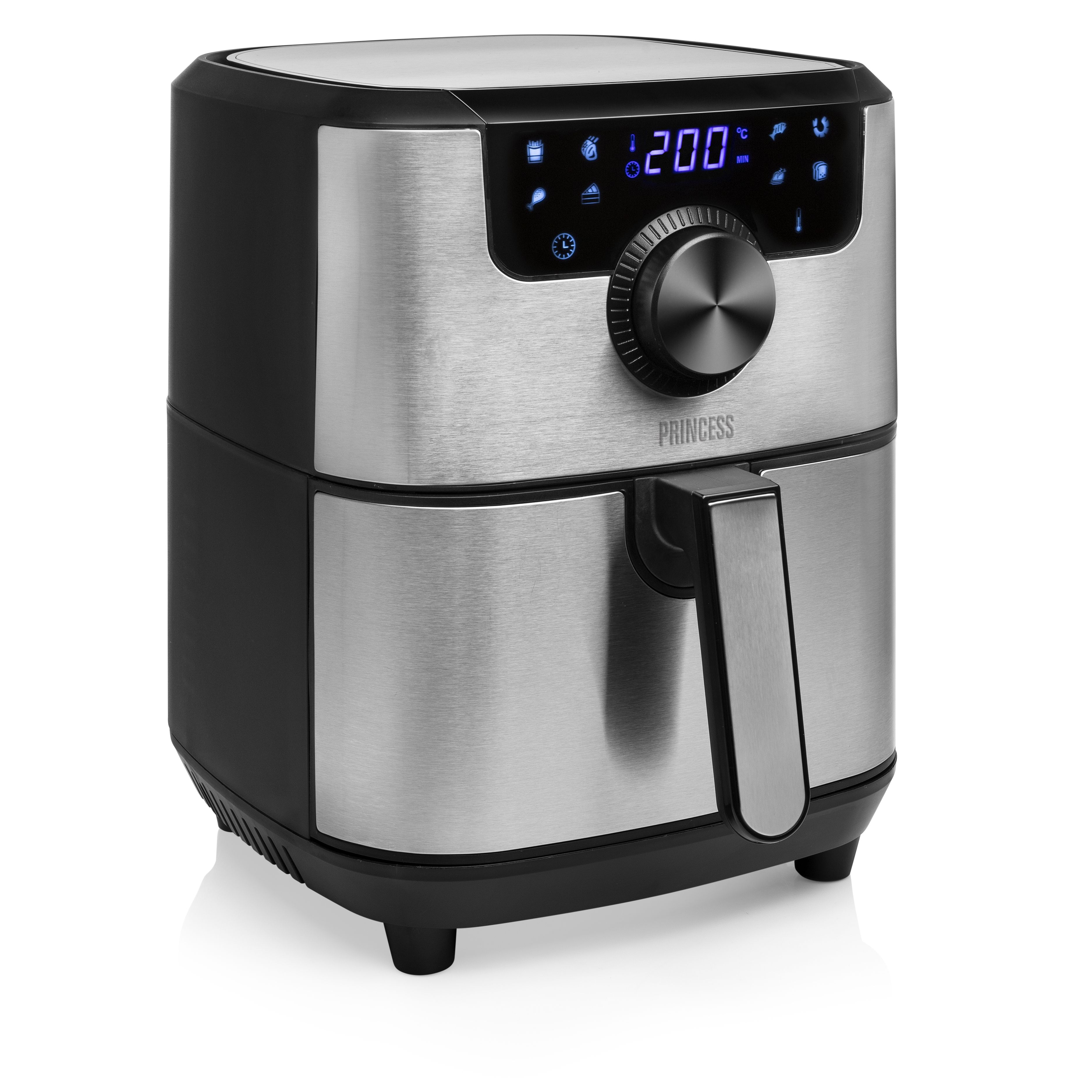 Princess Digitale Aerofryer Deluxe 182033 - Heteluchtfriteuse - 4.5L - Zilver