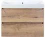 BES LED Maxx XL Badmeubelset 80 cm - Natuur Eiken - Wastafel Just Zonder Kraangat