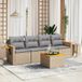 Prolenta Maison Exclusive - Tuinset voor in de tuin, bestaande uit 5 delen met kussens, kleur: beige, materiaal: polyrotan
