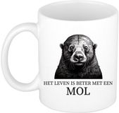 Bellatio Decorations Cadeau mok voor de familie Mol - het leven is beter met - wit - keramiek - 300 ml