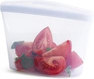 Stasher Bowl Premium herbruikbare siliconen voedselzak, 2-kops kom, transparant, 473 ml