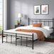 Zinus Nicholas 135 x 190 cm - hoogte 31 cm met opbergruimte onder het bed, metalen bedframe met hoofdeinde en voeteneinde, opslag onder het bed, zwart