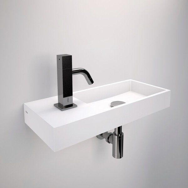 Clou Mini Wash Me fontein B45xH6xD19cm - Wit - Wandhangend