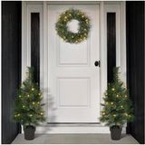 Set van 2 kerstbomen en 1 krans
