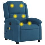 VidaXL Massagestoel verstelbaar fluweel blauw