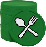 CombiCraft Vork en lepel consumptiemunt Ø29mm enkelzijdig bedrukt donker groen - 100 stuks