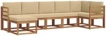vidaXL Ensemble de canapé d'extérieur 7 pièces Naturel et Beige