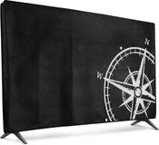 kwmobile TV-hoes voor 55" TV cover - Beschermhoes voor televisie - Vintage Kompas design - Wit/Zwart