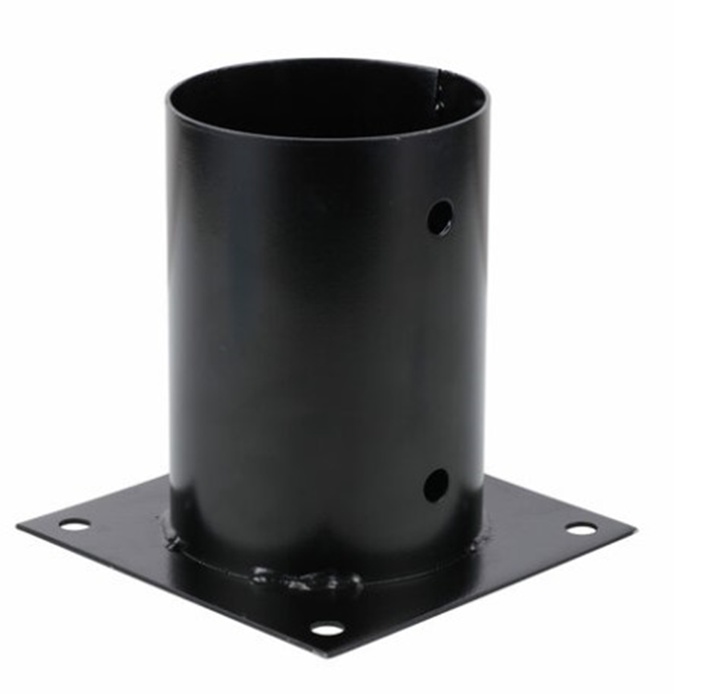 Waelbers Paalhouder op plaat rond 100mm Zwart