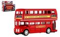 Bus "Londen", double decker rouge, métal/plastique, 12 cm, à rétrofriction, 2 modèles différents dans une boîte de 17x13,5x6 cm