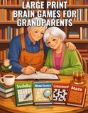 Large Print Brain Games for Grandparents: 75 Mixed Large Print Puzzles With Full Solutions — Word Search, Sudoku, Mazes & More