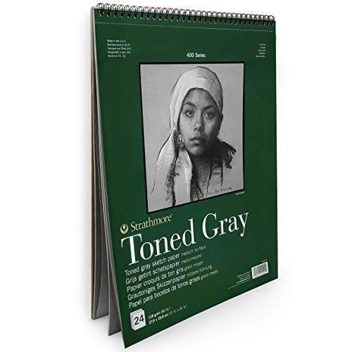 Strathmore Toned Sketch Spiral Pad 11\"X14\"-Gray 24 Sheets