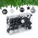 Relaxdays 101 stuks kerstversiering van kunststof, boomversiering in verschillende designs, zwarte punt