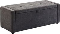 Homcom Opbergpoef - Linnen (100% polyester), Schuim - 122 x 48 x 44 cm - Donkergrijs
