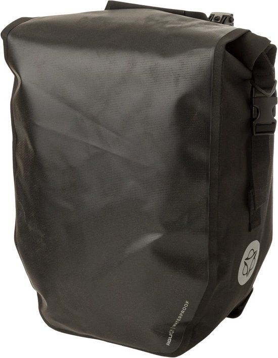 AGU Clean Shelter - Enkele Fietstas - 21 Liter - Waterdicht - Zwart - Reflectie - Click'nGo