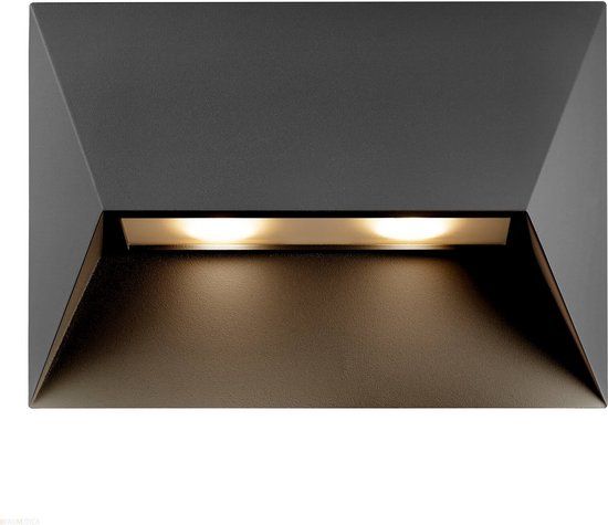 Nordlux Pontio 27 Outdoor Wandlamp - Zwart - GU10 - 2 Lichtpunten - IP54 - Aluminium