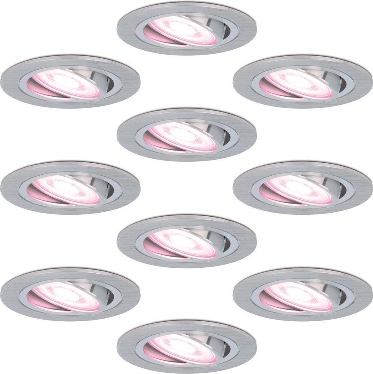 Homeylux 10x Chandler - Smart wandlamp voor buiten - Geborsteld aluminium - RGBWW - Besturing via app - WiFi - Bluetooth - Dimbaar - Slimme verlichting - IP20 - 5.5 Watt - 400 lumen - 230V - Verwisselbare GU10 - Moderne muurlamp - Wandspot