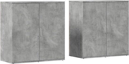 vidaXL Dressoir 79x38x80 cm Bewerkt Hout Betongrijs