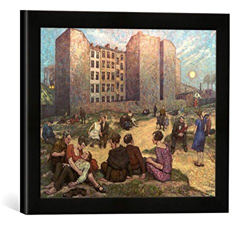 kunst für alle Ingelijste foto van Hans Baluschek"Sommeravond", kunstdruk in hoogwaardige handgemaakte fotolijst, 40x30 cm, zwart mat