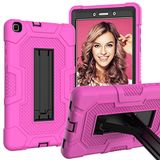Samsung Tab A 8.0 (2019) T290/T295 hoes met standaard, duurzame, schokbestendig, harde hybride drielaagse beschermhoes, softshell, Apple tablet, siliconen hoes (roze + zwart)